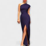 Rochie de damă de seară cu decolteu cu guler lungă