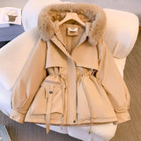 Geacă de damă de iarnă cu guler clasic călduroasă căptușită elegantă impermeabilă