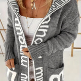 Cardigan de damă gri lung mini confortabil călduros elegant moale