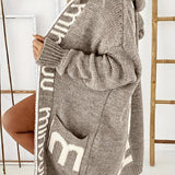 Cardigan de damă gri lung mini confortabil călduros elegant moale