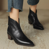 Botine de damă negru mini cu toc cu șireturi elegante impermeabile