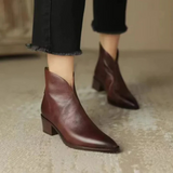 Botine de damă negru mini cu toc cu șireturi elegante impermeabile