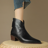 Botine de damă negru mini cu toc cu șireturi elegante impermeabile