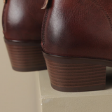 Botine de damă negru mini cu toc cu șireturi elegante impermeabile