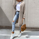 Cardigan de damă lung relaxat casual chic clasic confortabil elegant moale