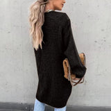 Cardigan de damă lung relaxat casual chic clasic confortabil elegant moale