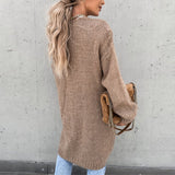 Cardigan de damă lung relaxat casual chic clasic confortabil elegant moale