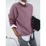 Pulover de damă gri de iarnă lung casual călduros elegant moale modern