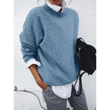 Pulover de damă gri de iarnă lung casual călduros elegant moale modern