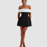Rochie de damă mini cu fundiță lejeră