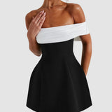 Rochie de damă mini cu fundiță lejeră