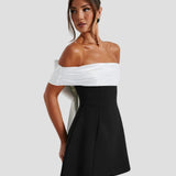 Rochie de damă mini cu fundiță lejeră