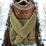 Pulover de damă verde de iarnă casual confortabil elegant