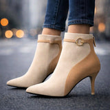 Botine de damă cu toc casual chic moale modern elegante