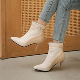 Botine de damă cu toc casual chic moale modern elegante