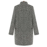 Palton de damă negru de iarnă de seară mini călduros modern