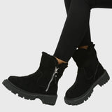 Botine de damă de iarnă cu fermoar moale modern confortabile călduroase lejere