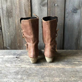 Botine de damă de iarnă cu căptușeală cu fermoar cu nasturi cu toc moale confortabile