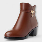 Botine de damă de iarnă maxi cu căptușeală cu fermoar cu toc moale elegante