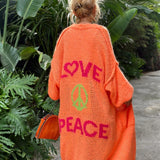 Cardigan de damă lung midi oversize relaxat moale