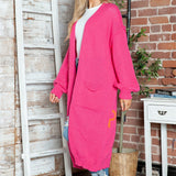 Cardigan de damă lung midi oversize relaxat moale