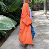 Cardigan de damă lung midi oversize relaxat moale
