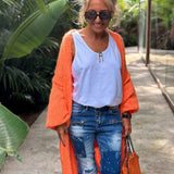 Cardigan de damă lung midi oversize relaxat moale