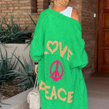 Cardigan de damă lung midi oversize relaxat moale