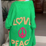 Cardigan de damă lung midi oversize relaxat moale