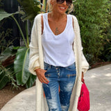 Cardigan de damă lung midi oversize relaxat moale