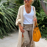 Cardigan de damă lung midi oversize relaxat moale