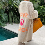 Cardigan de damă lung midi oversize relaxat moale