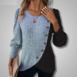 Cămașă de damă tricotat lung cu nasturi casual confortabil elegant moale