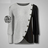 Cămașă de damă tricotat lung cu nasturi casual confortabil elegant moale