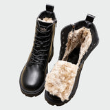 Botine de damă de iarnă cu fermoar cu talpă antiderapantă moale călduroase