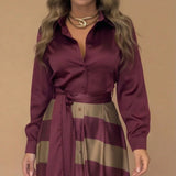 Rochie de damă de gală cu dungi cu imprimeu