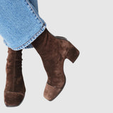Botine de damă maro din piele ecologică clasic moale elegante impermeabile