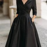 Pulover de damă 3-4 lejer midi cu mâneci clasic elegant