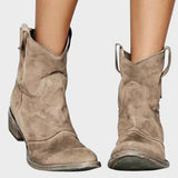 Botine de damă maro cu talpă antiderapantă cu toc vintage casual clasic moale elegante