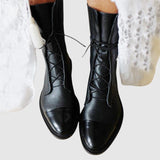 Botine de damă mini cu talpă cu șireturi moale modern elegante