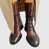 Botine de damă mini cu talpă cu șireturi moale modern elegante