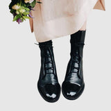 Botine de damă mini cu talpă cu șireturi moale modern elegante