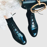Botine de damă mini cu talpă cu șireturi moale modern elegante