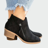 Botine de damă alb de iarnă mini cu fermoar cu toc elegante