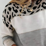 Pulover de damă lejer oversize cu imprimeu leopard chic elegant moale modern