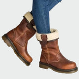 Botine de damă de iarnă maxi cu căptușeală cu talpă antiderapantă casual clasic