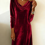 Rochie de damă de iarnă din catifea moale largă