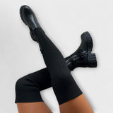 Cizme de damă de iarnă maxi peste genunchi uni modern confortabile