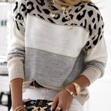 Pulover de damă de iarnă cu imprimeu leopard chic confortabil călduros moale modern