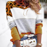 Pulover de damă de iarnă cu imprimeu leopard chic confortabil călduros moale modern